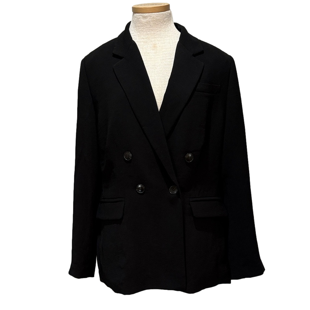 Madewell sz 12 black double breasted business work blazer